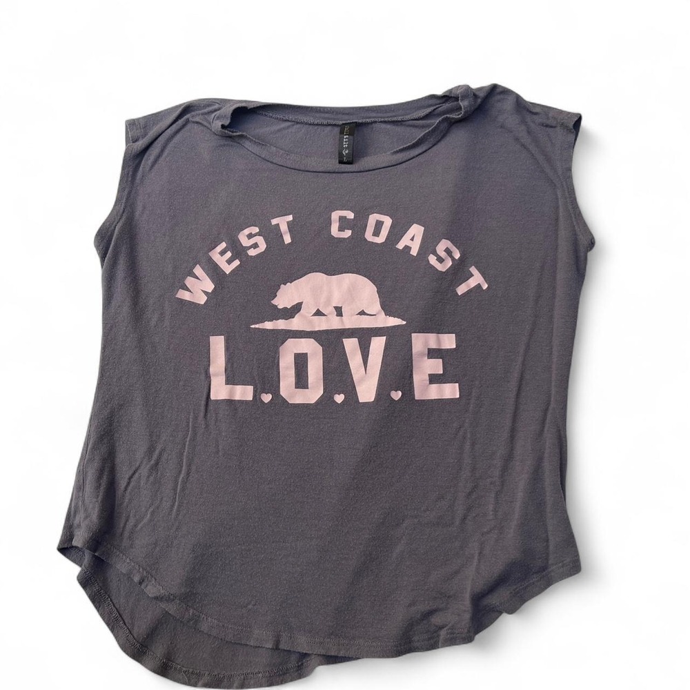 Gray west coast love tee shirt
